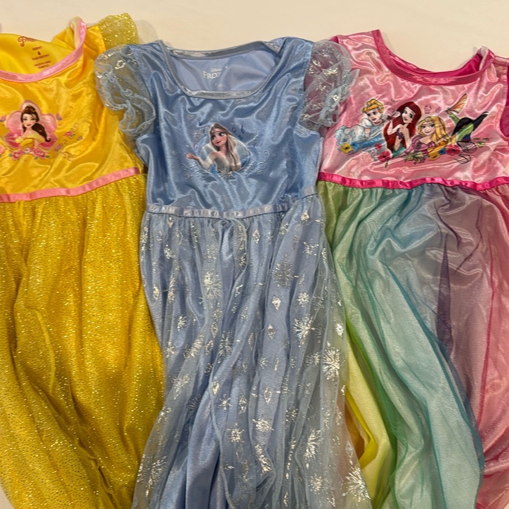 3 Princess Nightgown Dresses Sz 6